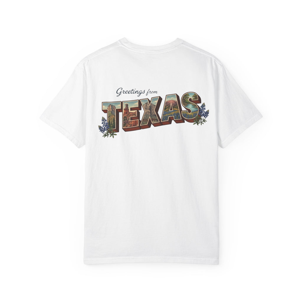 Texas Postcard T-Shirt – “Greetings from TEXAS” Graphic Tee