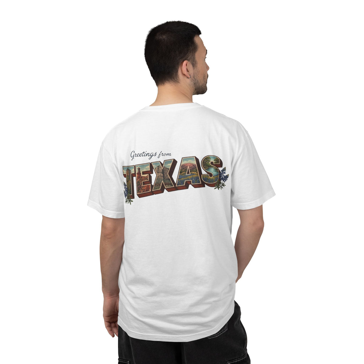 Texas Postcard T-Shirt – “Greetings from TEXAS” Graphic Tee